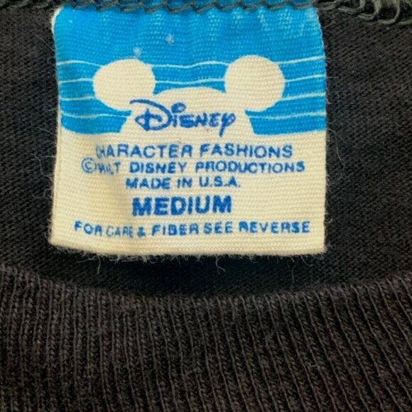 Vintage 80s Disney Character Fashions USA Mickey Mouse Tee Sz M Black #27D - Picture 6 of 7